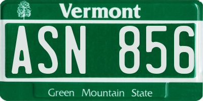 VT license plate ASN856