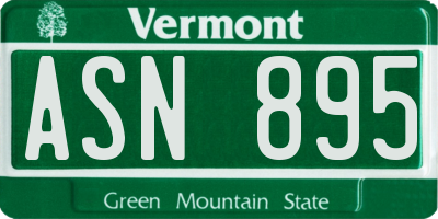 VT license plate ASN895