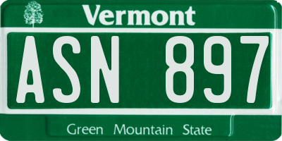VT license plate ASN897