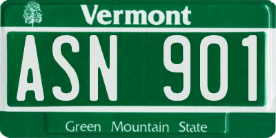 VT license plate ASN901
