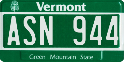 VT license plate ASN944