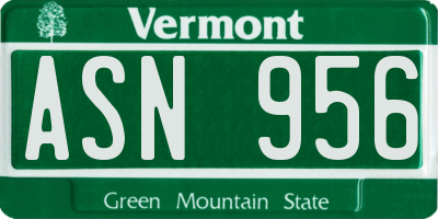 VT license plate ASN956