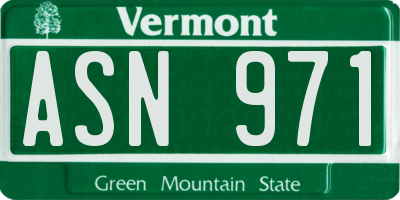 VT license plate ASN971