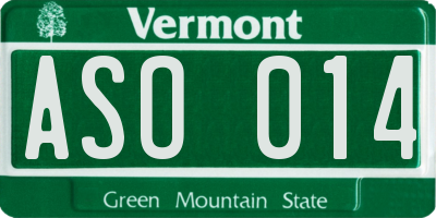 VT license plate ASO014