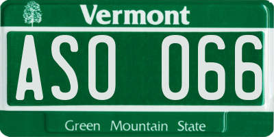 VT license plate ASO066
