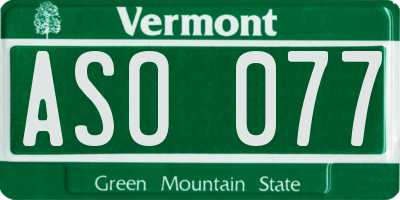 VT license plate ASO077