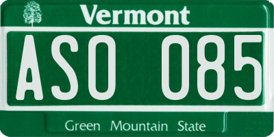 VT license plate ASO085