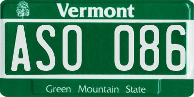 VT license plate ASO086