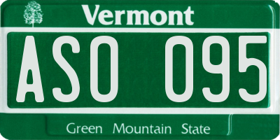 VT license plate ASO095