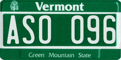 VT license plate ASO096