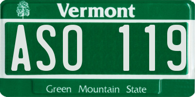 VT license plate ASO119