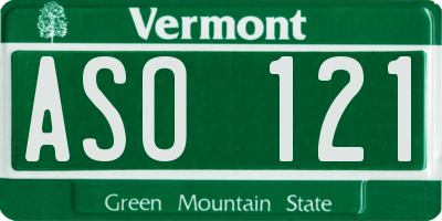 VT license plate ASO121