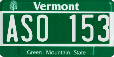 VT license plate ASO153