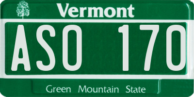 VT license plate ASO170