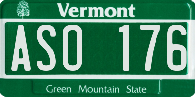 VT license plate ASO176