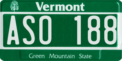 VT license plate ASO188