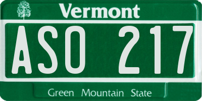 VT license plate ASO217