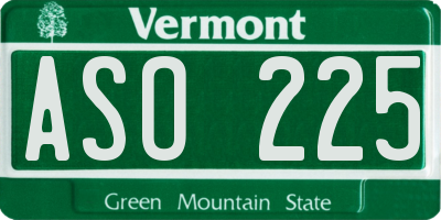 VT license plate ASO225