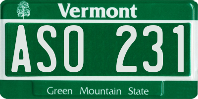 VT license plate ASO231