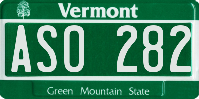 VT license plate ASO282