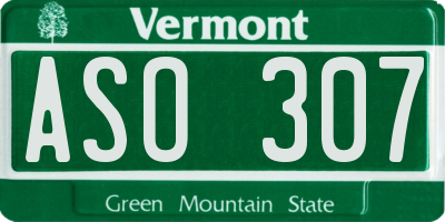VT license plate ASO307