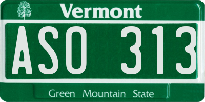 VT license plate ASO313