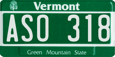 VT license plate ASO318