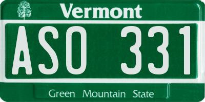 VT license plate ASO331