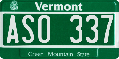 VT license plate ASO337