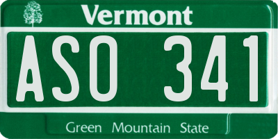 VT license plate ASO341