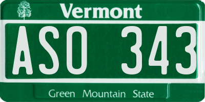 VT license plate ASO343