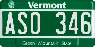 VT license plate ASO346