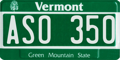VT license plate ASO350