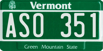 VT license plate ASO351