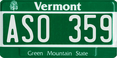 VT license plate ASO359