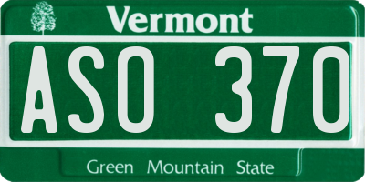 VT license plate ASO370
