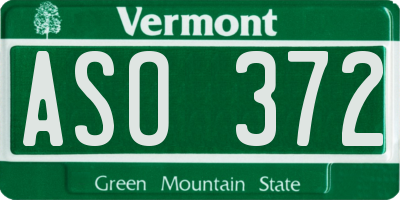 VT license plate ASO372
