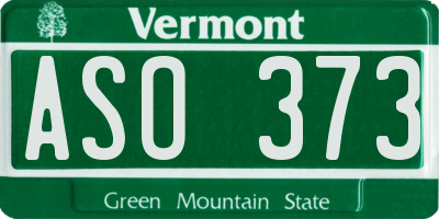 VT license plate ASO373
