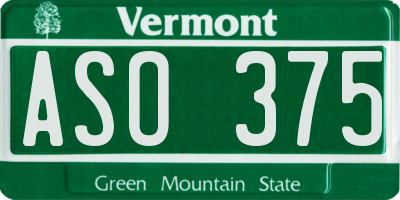VT license plate ASO375