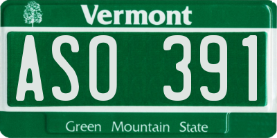VT license plate ASO391