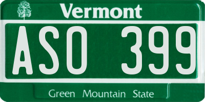 VT license plate ASO399