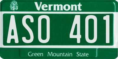 VT license plate ASO401