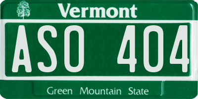 VT license plate ASO404