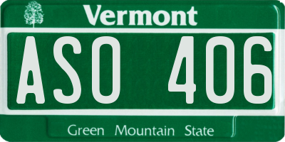 VT license plate ASO406