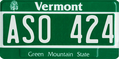VT license plate ASO424