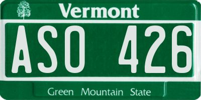 VT license plate ASO426