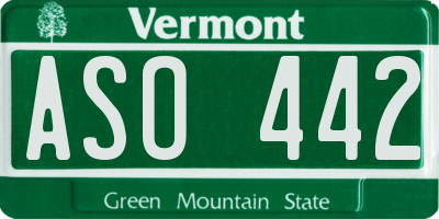 VT license plate ASO442