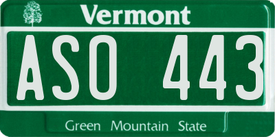 VT license plate ASO443
