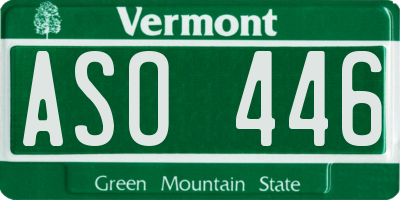 VT license plate ASO446