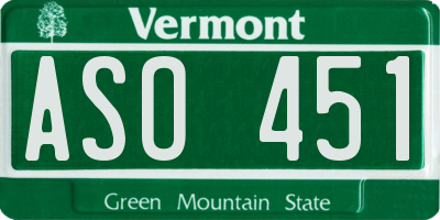 VT license plate ASO451